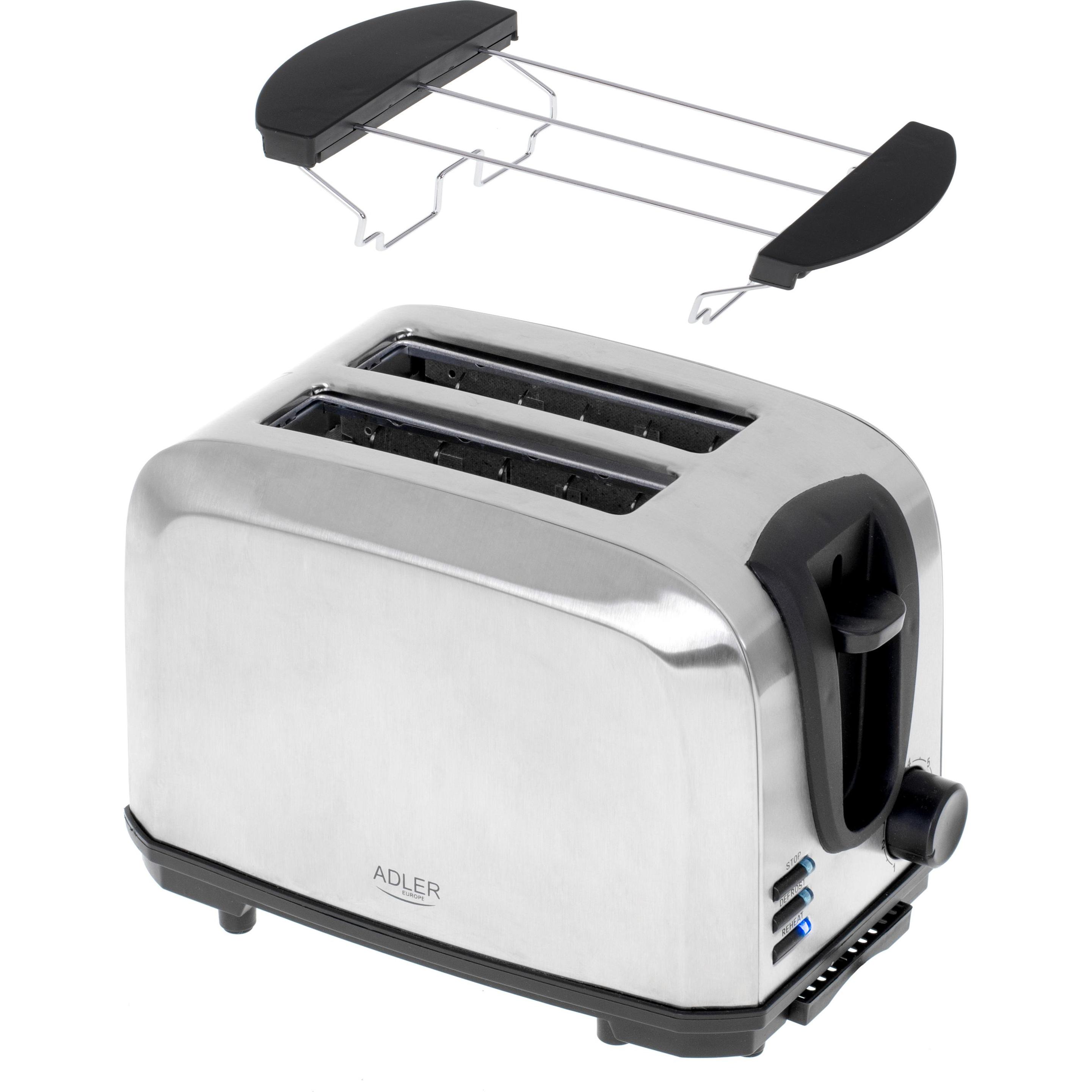 Thumbnail - Adler AD 3222 Toaster 2 Scheibe(n), Toaster, Silber