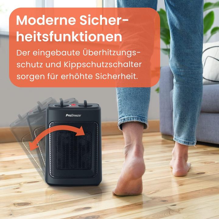 Produktbild Breeze Mini Keramik Heizlüfter 2000W Schwarz (2000 W)