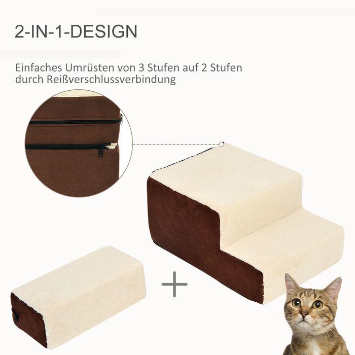 Actual product image PawHut Dog stairs with plush (Dog)