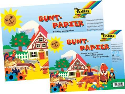 Actual product image Folia Coloured gummed paper assorted colours 80 gsm 12 sheets (80 g/m², 12 x)