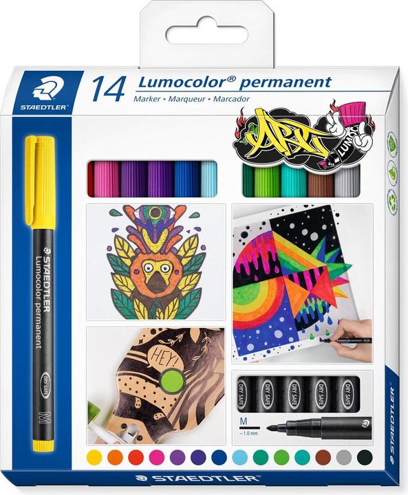 Actual product image Staedtler Lumocolor permanent pen 317 Permanent universal pencils M (Mixed colours, 1 mm, 14 x)