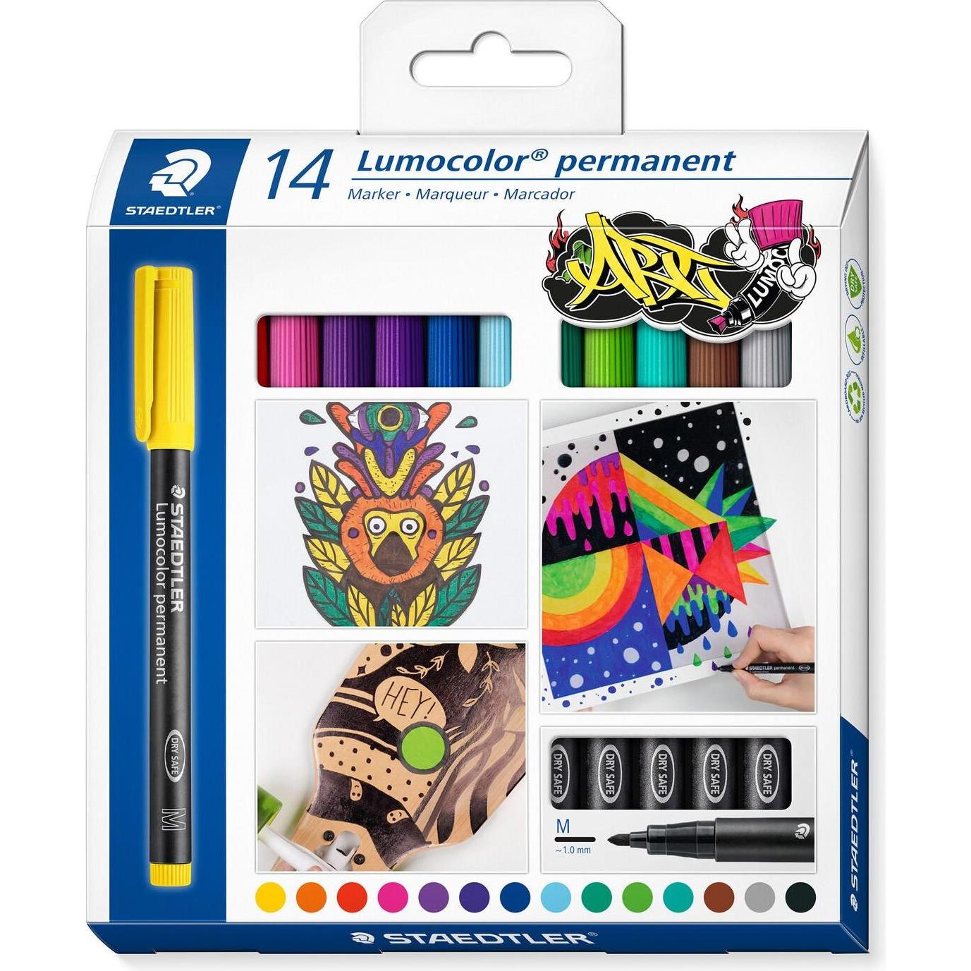 Staedtler, Marker, Lumocolor permanent pen 317 Permanent-Universalstifte M (Gemischte Farben, 1 mm, 14 x)