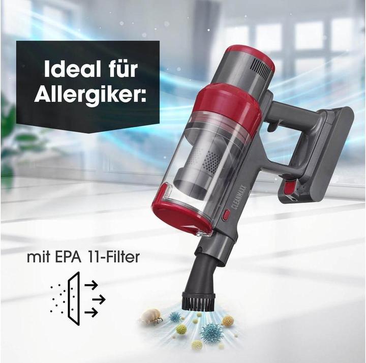 Produktbild CleanMaxx Akku-Hand- und Stielsauger 22.2 V Grau/Rot