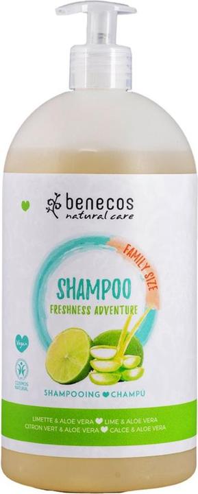 Immagine prodotto Benecos Shampoo Freschezza Avventura Lime e Aloe Vera Formato Famiglia (950 ml, Shampoo liquido)