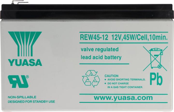 Actual product image Yuasa REW45-12 Akku Blei Hochstrom 12V mit 8Ah, Faston 6,3mm Steckkontakte (12 V, 8 Ah)