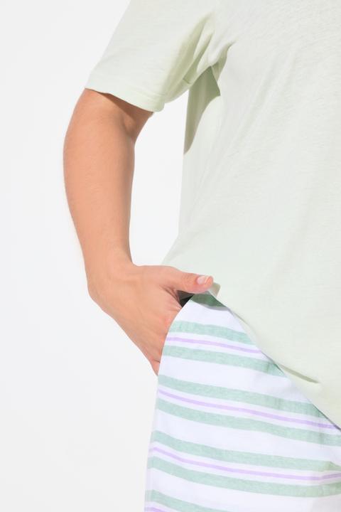 Produktbild Ulla Popken Pyjama, Ringelhose, Rundhals, Halbarm, Taschen (46, 48)