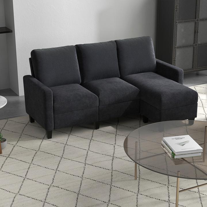 Produktbild Homcom 3-Sitzer-Sofa mit zwei Liegesesseln und einer Chaiselounge (3-Sitzer)