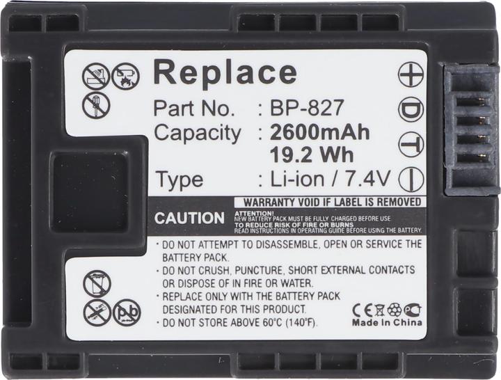 Actual product image AccuCell Akku Canon BP-827 (Camera battery)