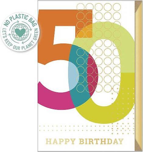Actual product image Artebene Birthday card number birthday 50