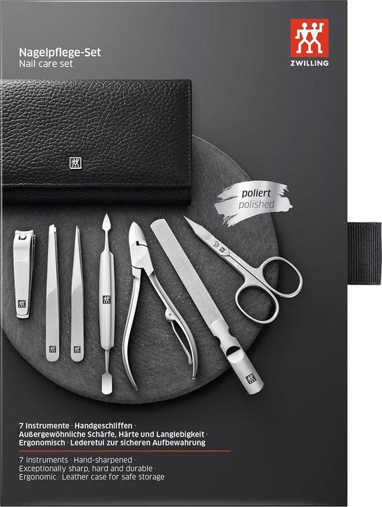 Produktbild No Name Zwilling Classic Inox Travel Set – 7-teiliges Lederetui - Schwarz