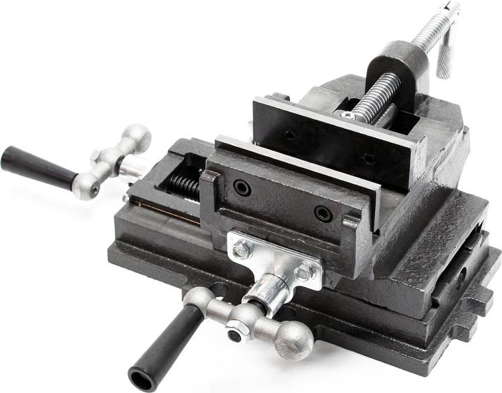 Produktbild Wiltec Maschinenschraubstock 2 Achsen 75mm Schraubstock Kreuztisch Frästisch Werkbank (75 mm)
