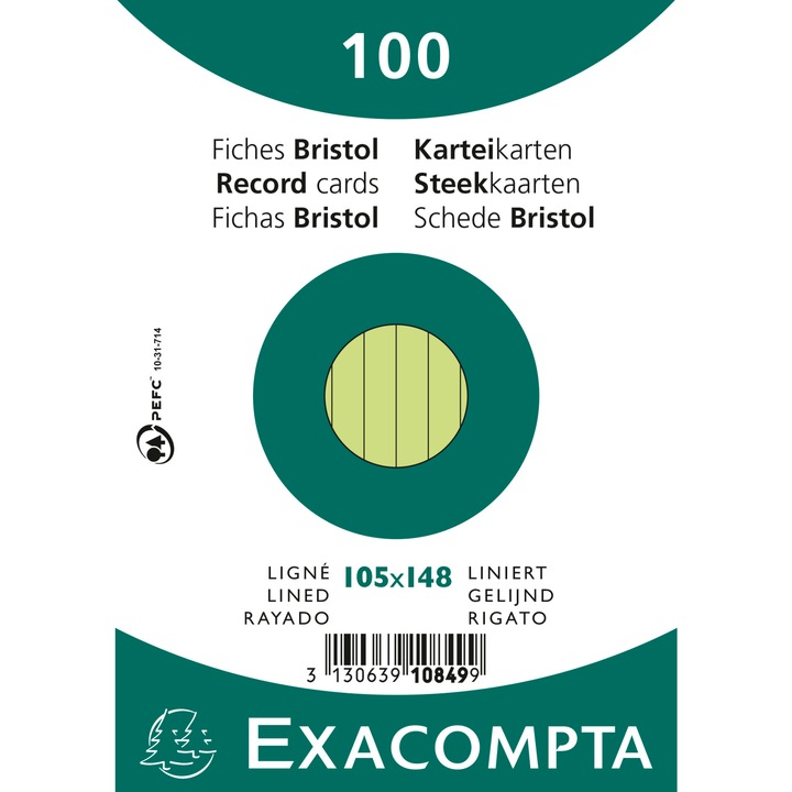 Actual product image Exacompta Index cards (105 x 148 mm, 205 g/m², 100 x)