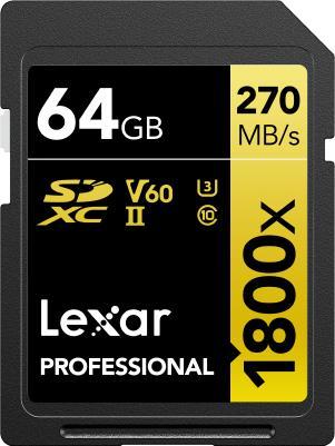Image du produit Lexar Professional 1800x (2 Pack) (64 Go, SDXC, U3, UHS-II)