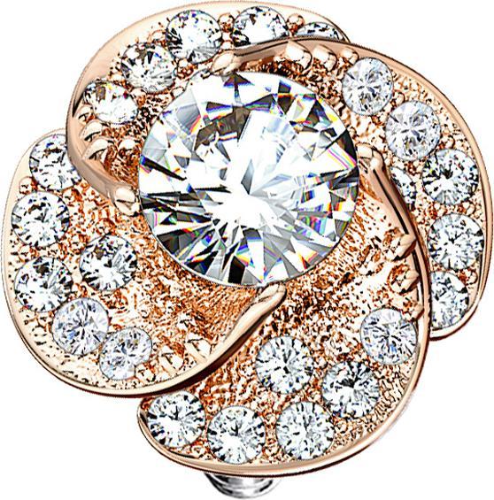 Produktbild Star Piercing Dermal Anchor rosegold Rose mit Kristall (Messing, Chirurgenstahl 316L)