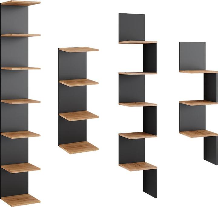 Immagine prodotto Vicco Mensola a muro Paolo, Antracite/oro power oak, 30 x 190 cm