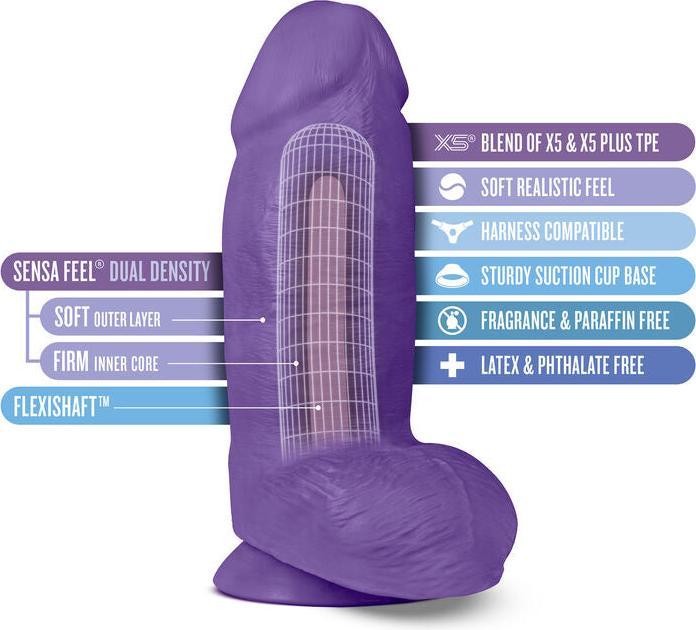 Produktbild Blush Novelties Au Naturel Chub - 10 Inch Long - Fat 3" Thick Dildo - Ultra Soft Sensa Feel Dual Den