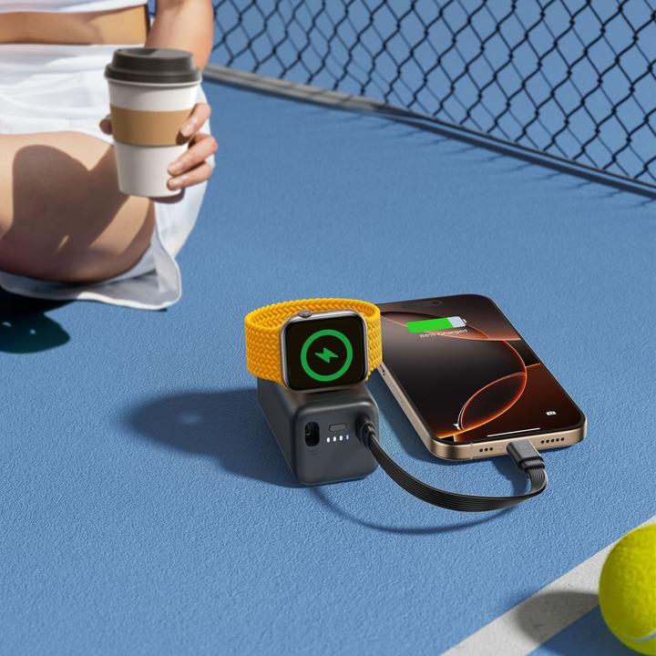 Actual product image Joyroom 5000 mAh Portable Charger for Mobile and Apple Watch - Black (5000 mAh, 18 W, 18.50 Wh)