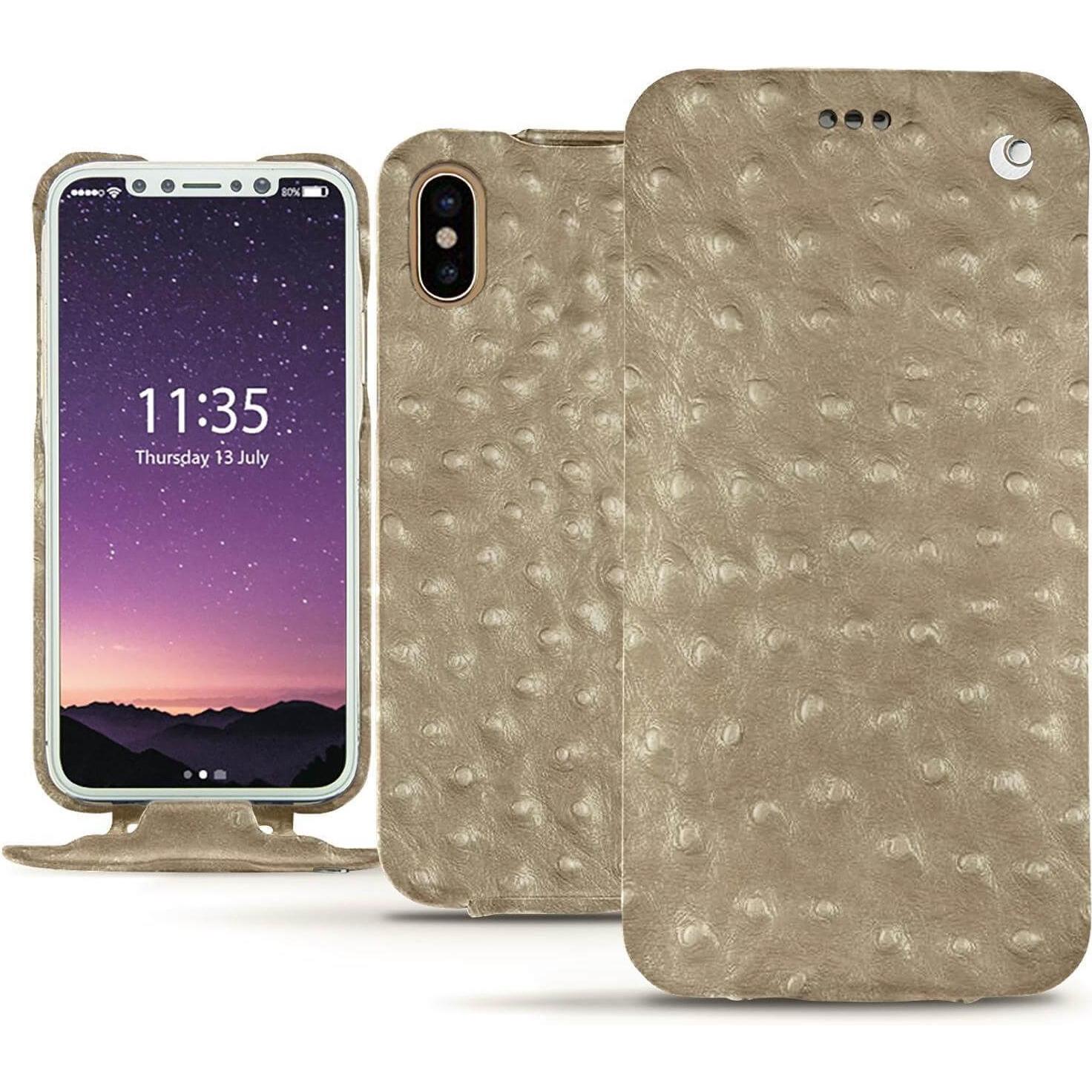 Thumbnail - Noreve Lederschutzhülle horizontal (Apple iPhone 7 Plus), Smartphone Hülle, Beige