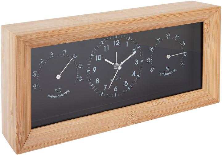 Karlsson Klassischer Wecker Neat Rectangle Bambus Schwarz Galaxus