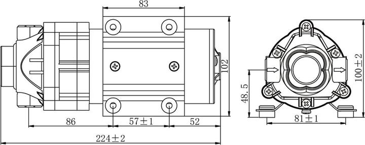 Actual product image Naturewater Booster Pump with 500 GPD (1900 l/day) 100W for Reverse Osmosis Systems (Booster pump)