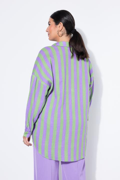 Immagine prodotto Studio Untold Camicia dal taglio oversize in mussola con righe e maniche lunghe (58)
