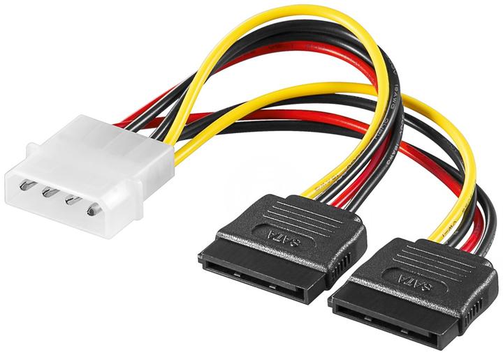 Produktbild Goobay SATA Power Adapter 4Pin - 2x15Pin Molex (13 cm)