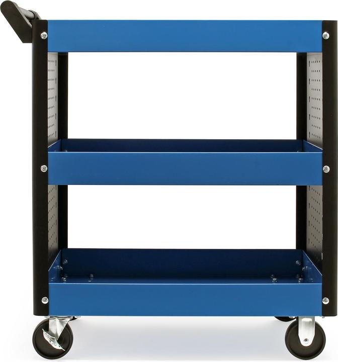 Image du produit Wiltec Servante d‘atelier 3 Niveaux Poignée Roues plastique Frein Étagère Rangement Bord surélevé Chariot (1 x)