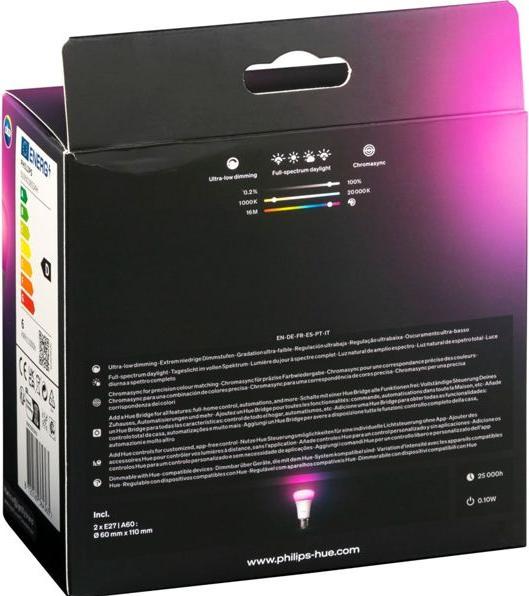 Image du produit Philips Hue Hue A60 (E27, 810 lm, 2x)