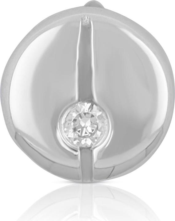 Image du produit Muau Boucles d'oreilles simples en or blanc 750 zirconium 6mm (Or blanc 750/18K)