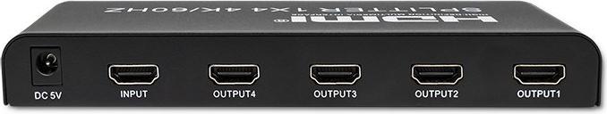 Actual product image Qoltec 51799 Active HDMI splitter 4 x HDMI 4K x 2K | 6 Gbit/s | 60Hz