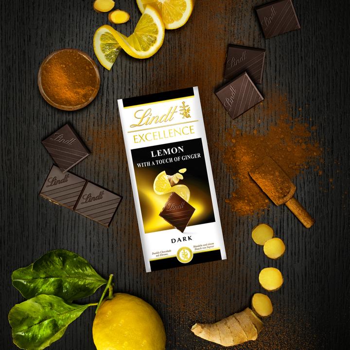 Produktbild Lindt Excellence Dunkel Zitrone & Ingwer Tafelschokolade (100 g)