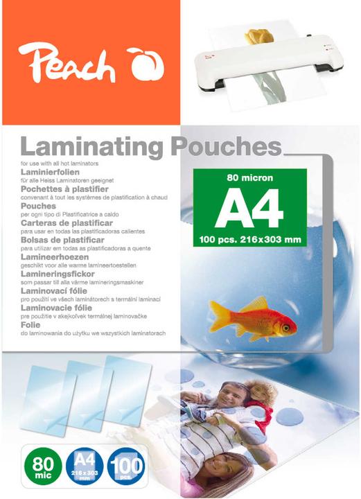 Image du produit Peach Set de feuilles de plastification (A4, 600 pcs, 80 µm)
