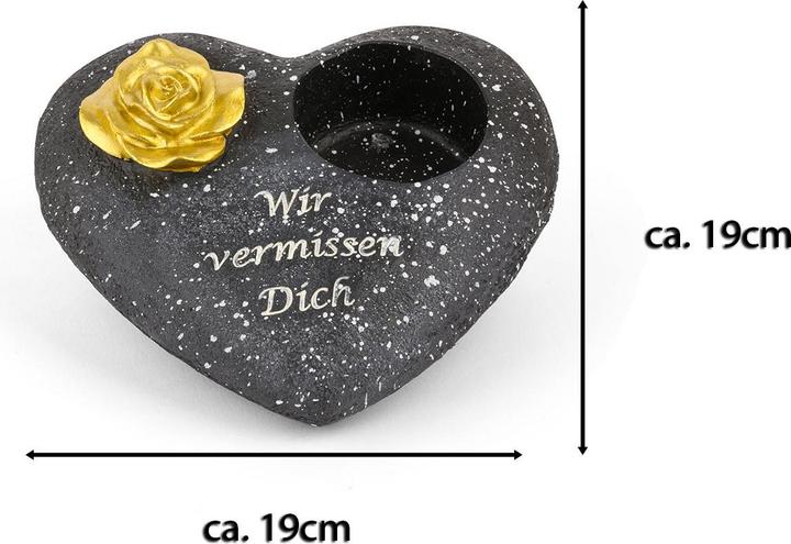 Produktbild Novaliv Grabschmuck I Grabengel Grabdeko Grabherz grabdekoration Engel für Friedhof grablaterne