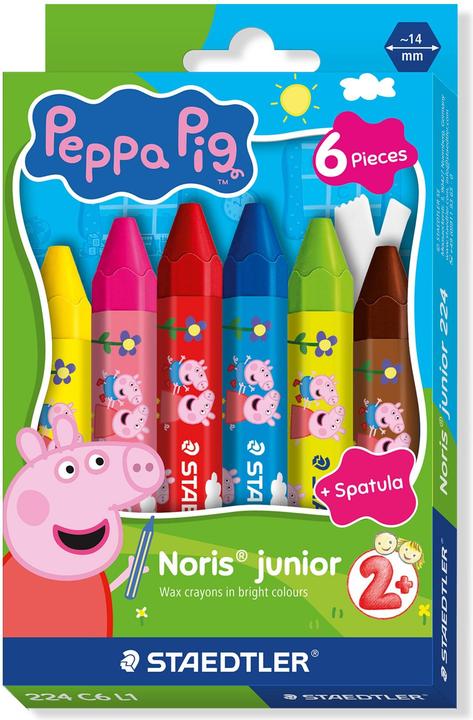 Actual product image Staedtler Peppa Pig Kinderwachsmalkreiden und Schaber (6x)
