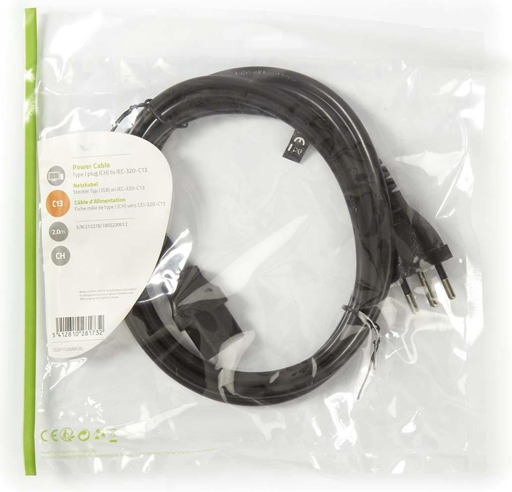 Produktbild Nedis CH-Netzkabel (2 m)