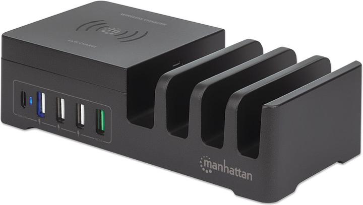 Manhattan Power Delivery Charging Station with Qi Wireless Charging Pad (36 W, 5 Ports)