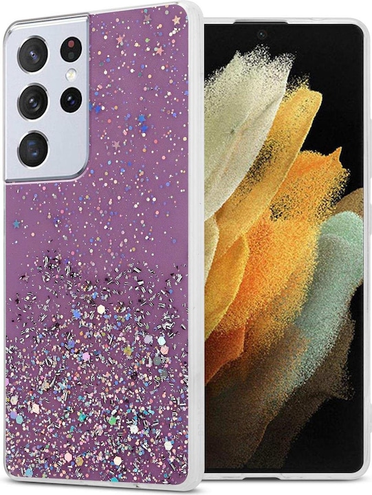 Purple with glitter