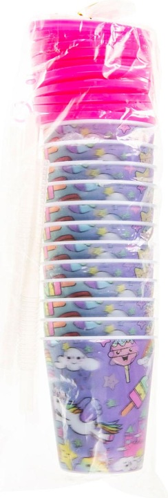 Actual product image LG-Imports Mug with lid and straw Unicorn, 12 pieces. (12 x)