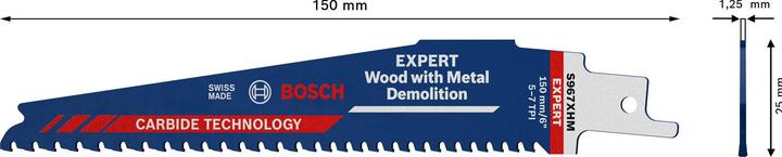 Productafbeelding Bosch Professional Zubehör Expert Hout met Metaal Sloop S 967 XHM reciprozaagblad, 10 stuks