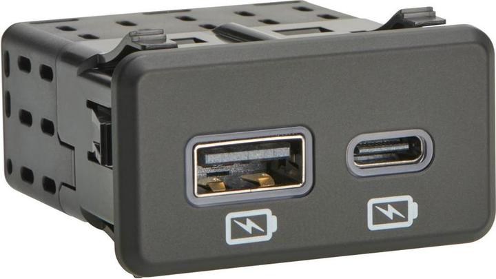 Actual product image Molex Intelligent USb charger, 9... 16 VDC input, USB-A / USB-C, socket, panel mounting