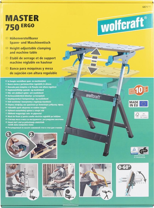 Image du produit wolfcraft Établi de serrage et support de machine MASTER 750 ERGO (68 cm, 70 cm)