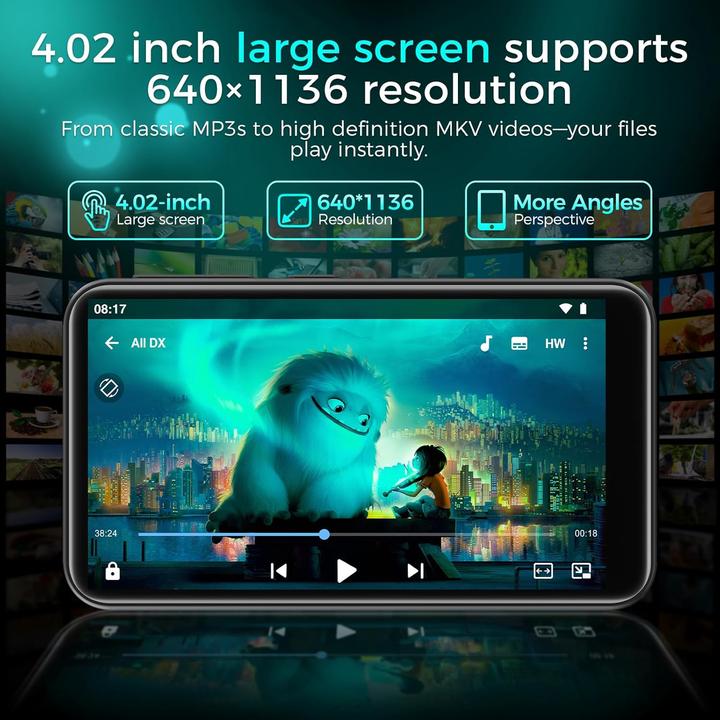 Image du produit Zaqe M12 MP3 Player mit Bluetooth und WiFi (64 Go)