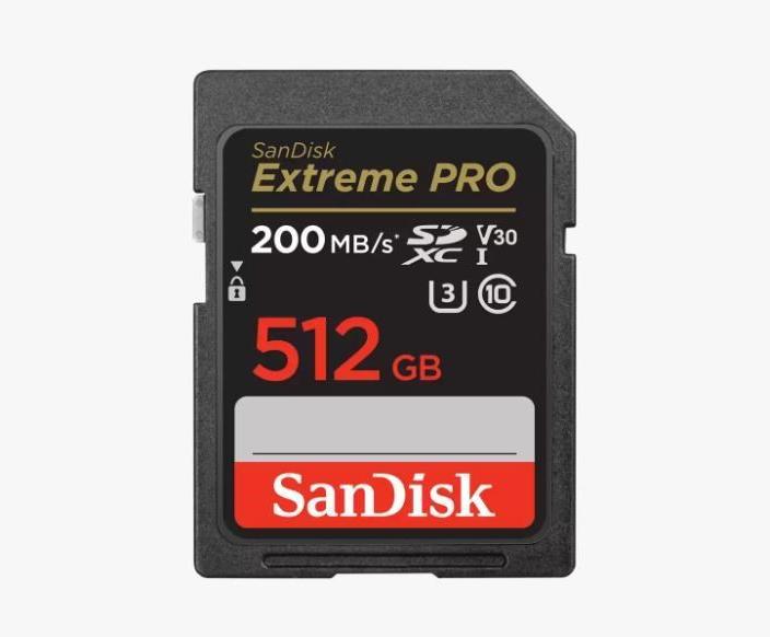 Actual product image SANDISK Extreme PRO UHS-I V30 (512 GB, SDXC, U3, UHS-I)