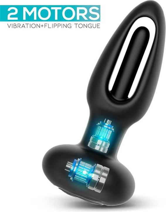 IntoYou Sasha - Vibrierender Analplug mit vibrierender Zunge und Fernbedienung - Schwarz