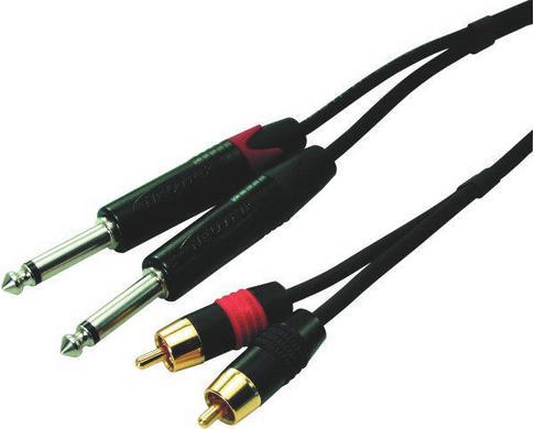 Immagine prodotto Contrik Cavo siamese 2x Cinch to 2x Plug 2pol (3 m, Cinch, Jack 6,3 mm)