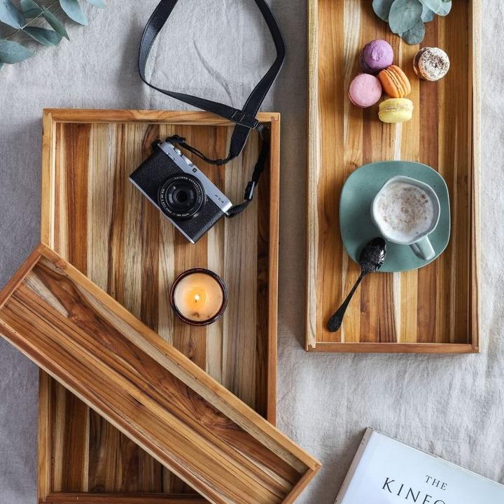 Produktbild TeakHaus Teak Serviertablett m. Haltegriff, Nesting, 51x30.5x5 cm