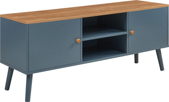 Image du produit En.Casa Fernsehschrank Reyljand mit 2 Türen 120x35x50 cm Grau/Eicheoptik (120 x 35 x 50 cm)
