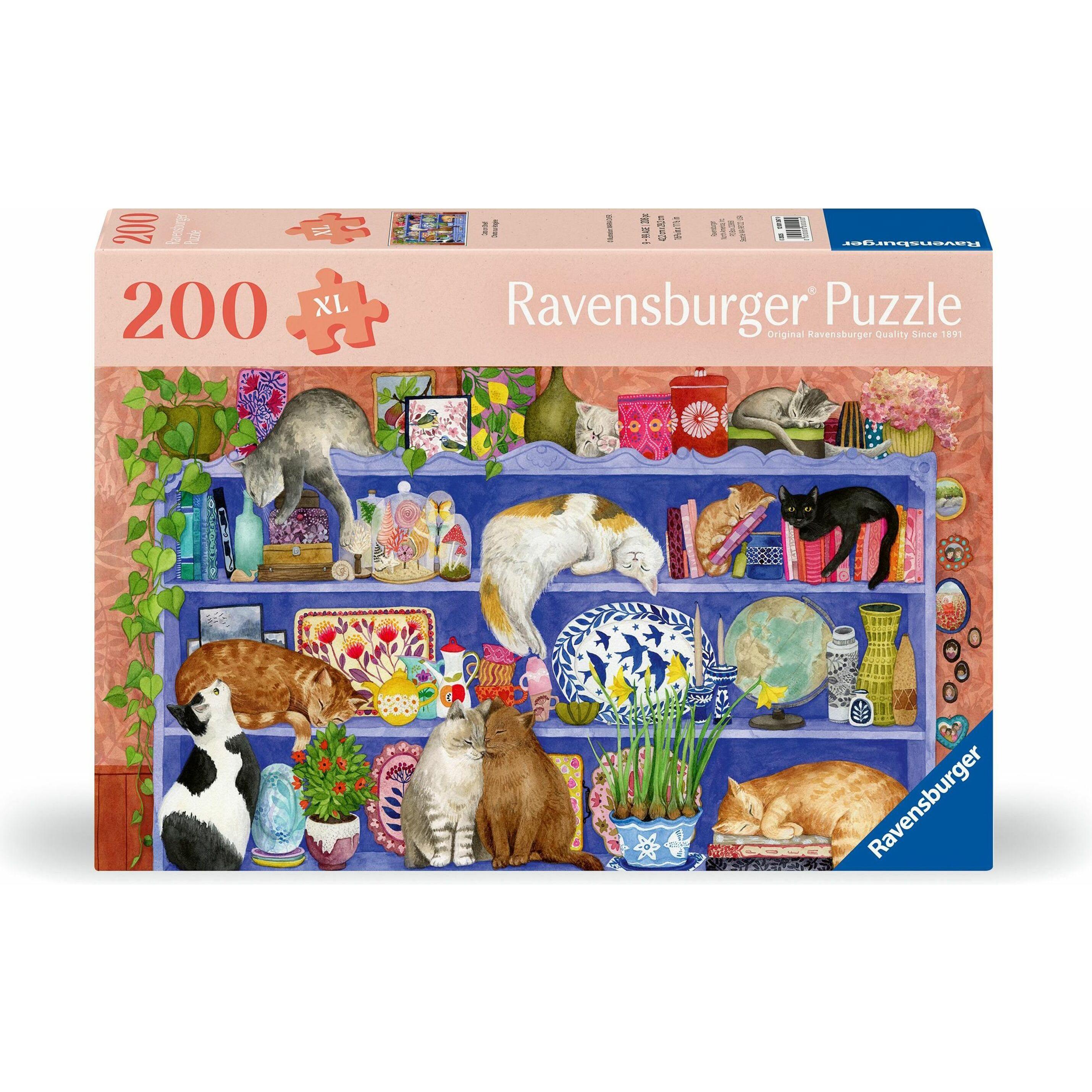 Ravensburger Puzzle 12001367 - Gatti sulla mensola - Puzzle per anziani e senior, con 200 (200 pezzi)