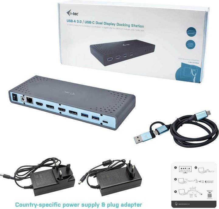 Image du produit i-tec Dock double 4K USB 3.0 / USB-C (USB-C)