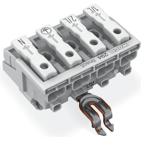 Wago 294-8324 Netzanschlussklemme 17mm-Ausführung mit abgewinkeltem PE-Rastkonta (294-8324)